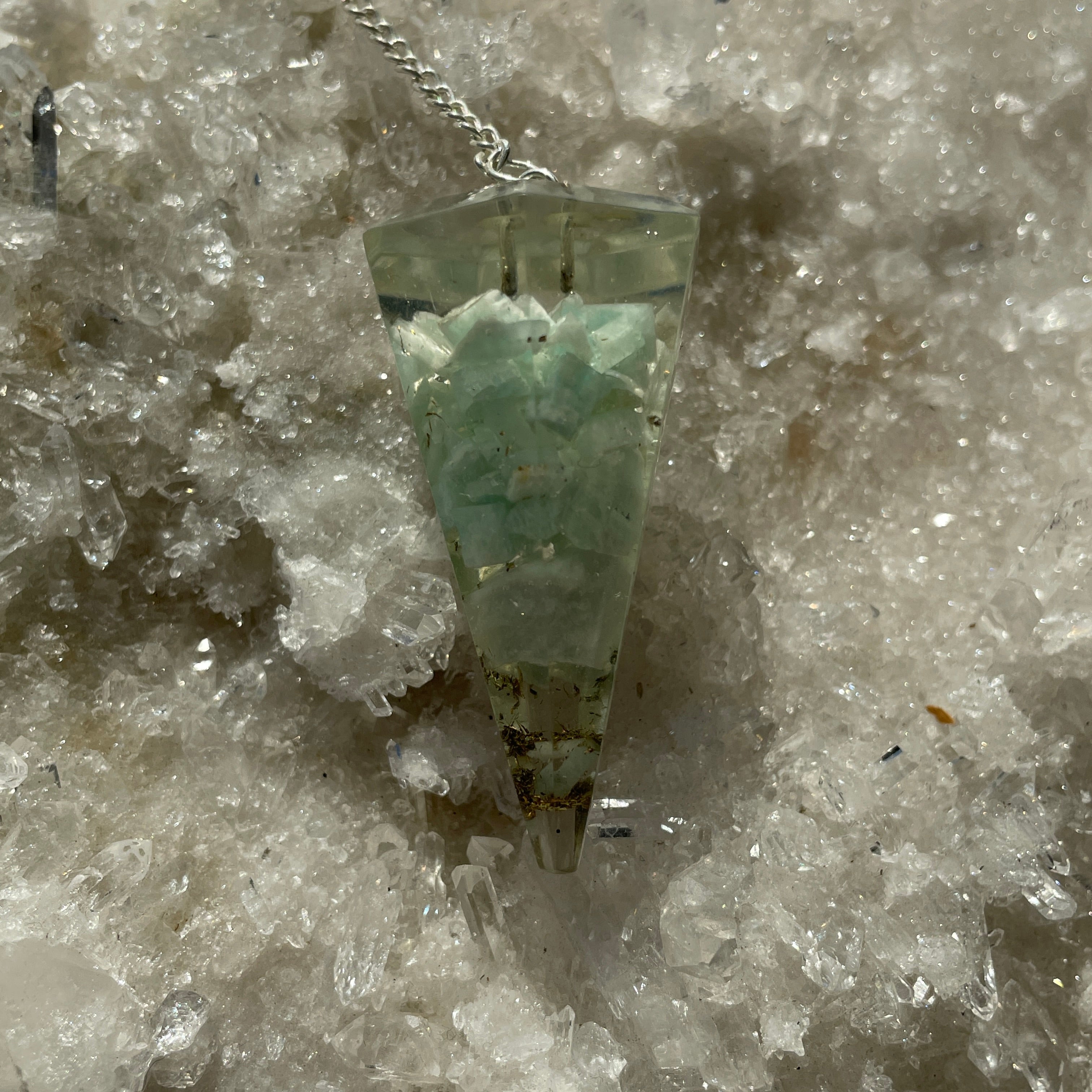 Orgonite Faceted Pendulum - Amazonite Orgonite Faceted Pendulum - Amazonite